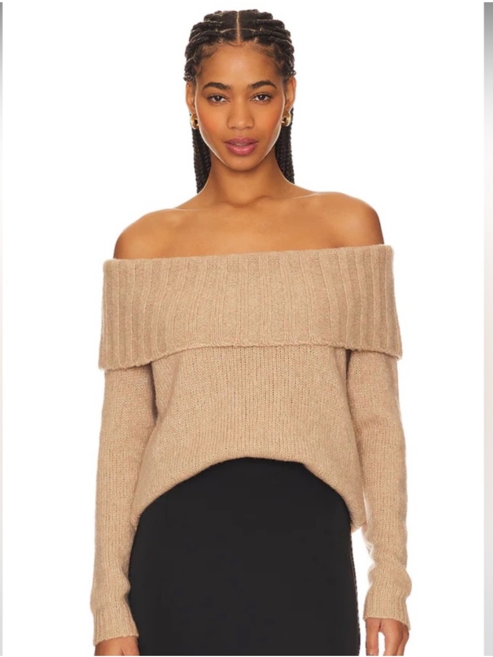 Favorite Daughter The Andrea Merino Wool Cashmere Off The Shoulder Sweater XS